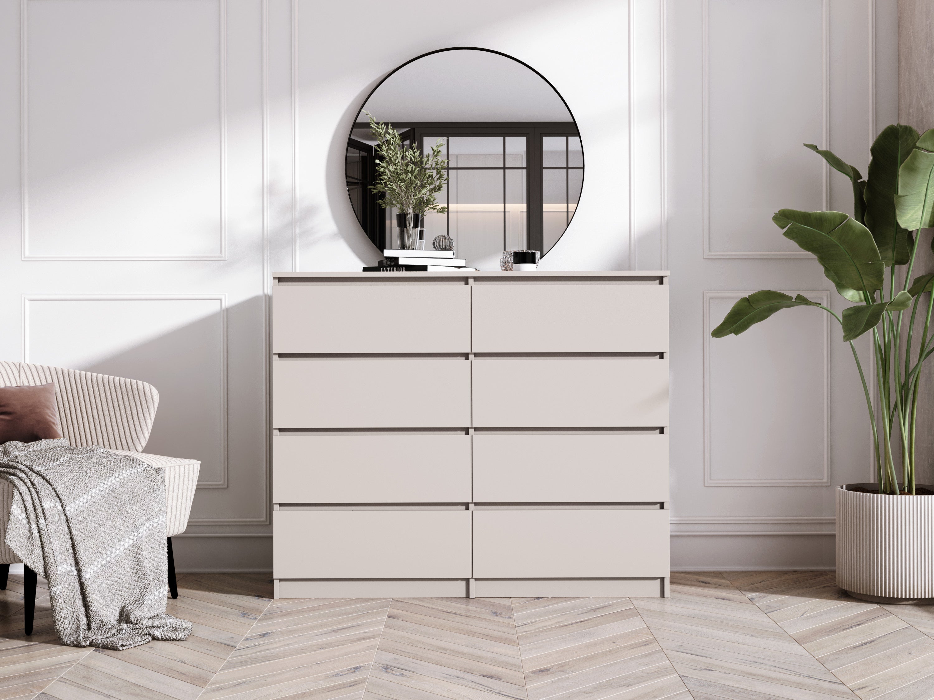 Commode 8 tiroirs, cachemire, 120 x 39 x 101 cm - 4