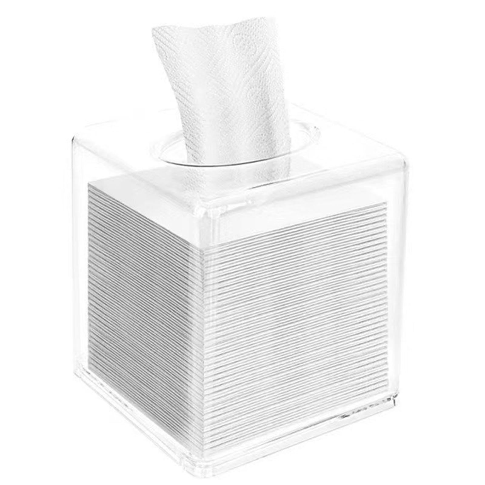 ATB009 Boîte à mouchoirs rectangulaires en acrylique transparent pour tables de salle de bain, maison, cuisine et bureau