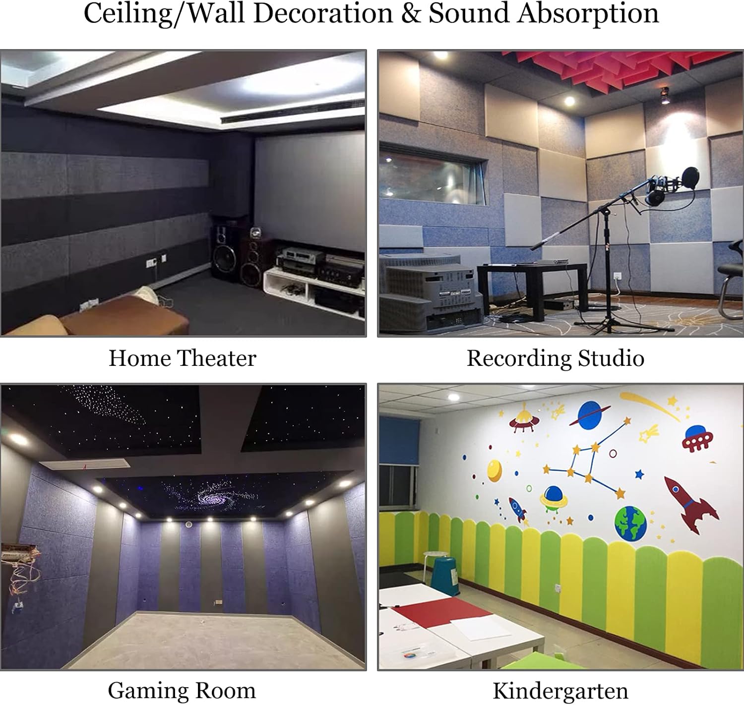 Panneaux Acoustiques Autoadhésifs Haute Densité 12pcs, 30x30cm, Réduction Écho et Réverbération, DIY Coupe et Pose Facile pour Mur/Plafond - 7