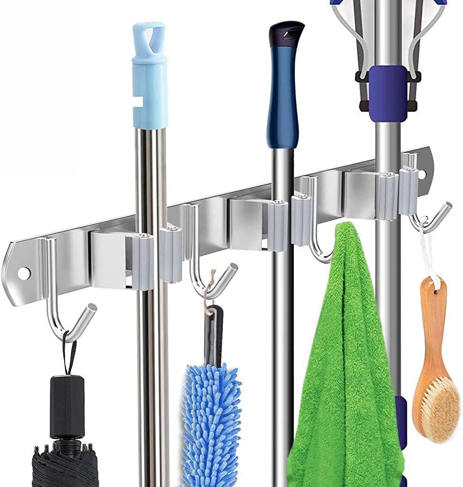 SHYOSUCCE 2 supporti per scopa a parete in acciaio inox, senza foratura, support