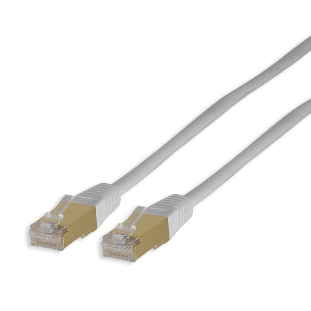 Câble réseau/ethernet RJ45 LAN mâle/mâle Cat5e Gold blanc avec blindage FTP 10 mètres - SEDEA - 913040