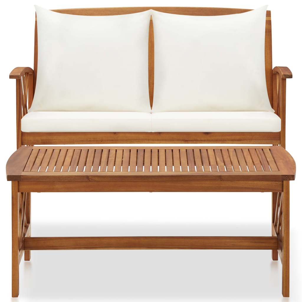 Maison Exclusive - Salon de jardin 2 pcs avec coussins bois d'acacia solide - 3