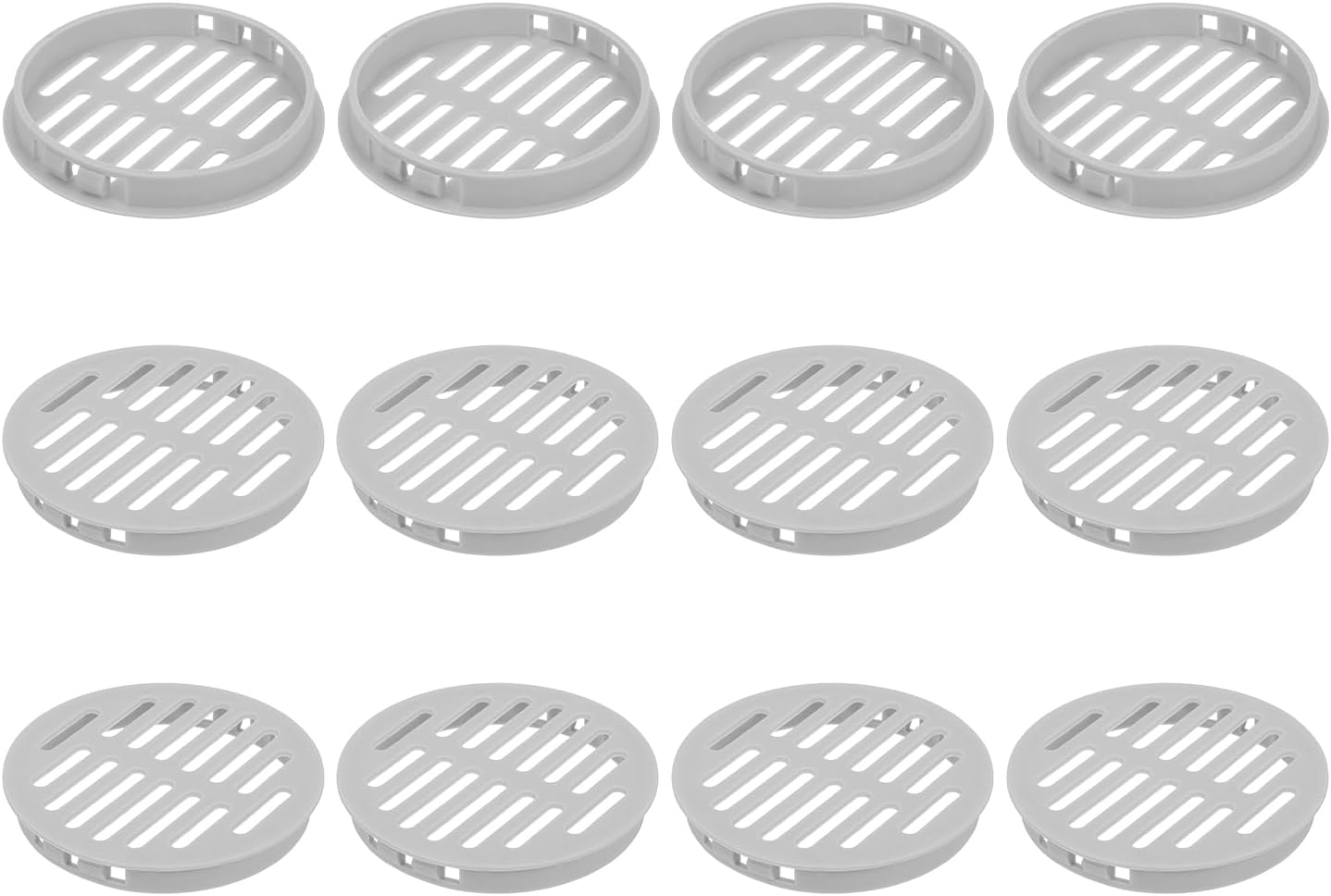 12 szt. okrągłych kratek wentylacyjnych do podsufitki o średnicy 80 mm/3,15 cala, plastikowa osłona wentylacyjna, okrągła siatka perforowana