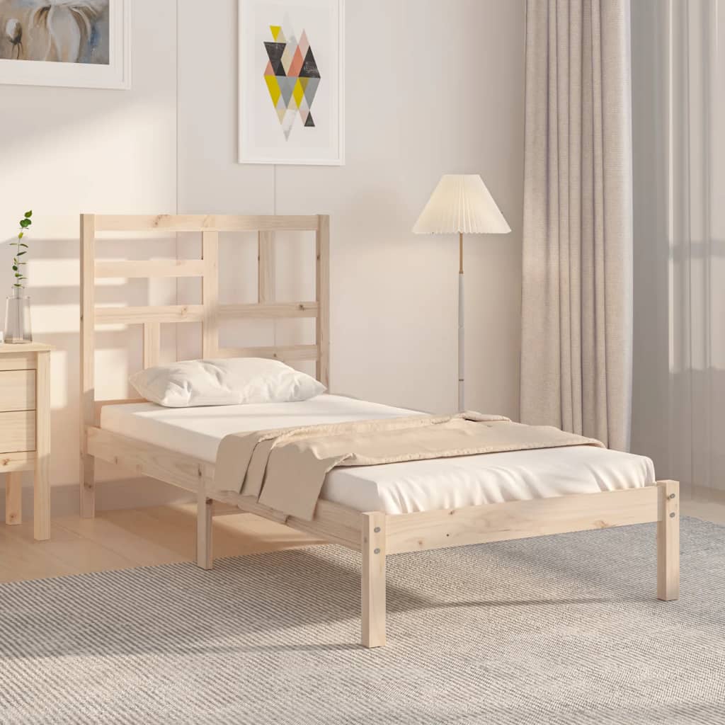 Łóżko Drewniane Rama Łóżka Sofa Brązowe Do Sypialni Pokoju 90x200 cm