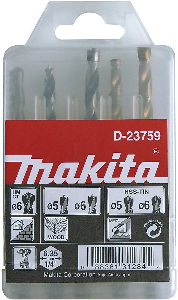 D-23759 Conjunto de brocas, 5 pcs, 1/4''