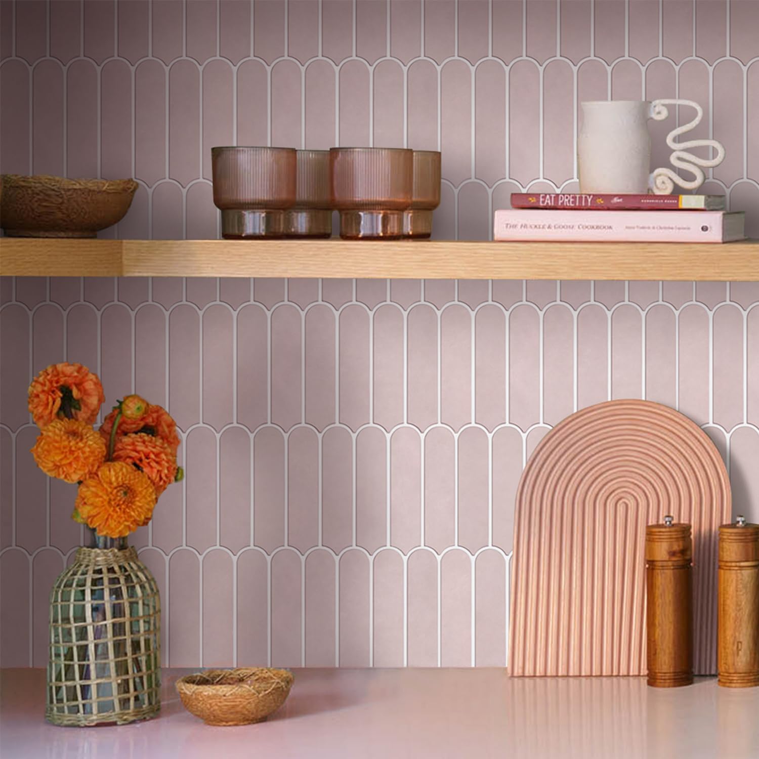 Set di 10 adesivi 3D per piastrelle, in PVC, effetto griglia, 30 x 30 cm, ideali per cucine, bagni e mobili. - 3