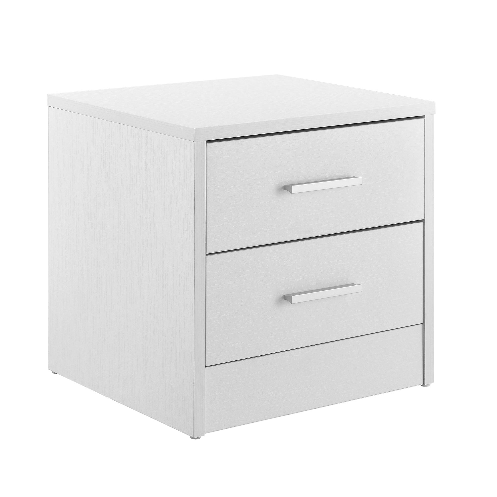 Mesa de cabeceira Jette elegante com 2 gavetas em aglomerado 38 x 34 x 37cm - Branco [en.casa] - 2