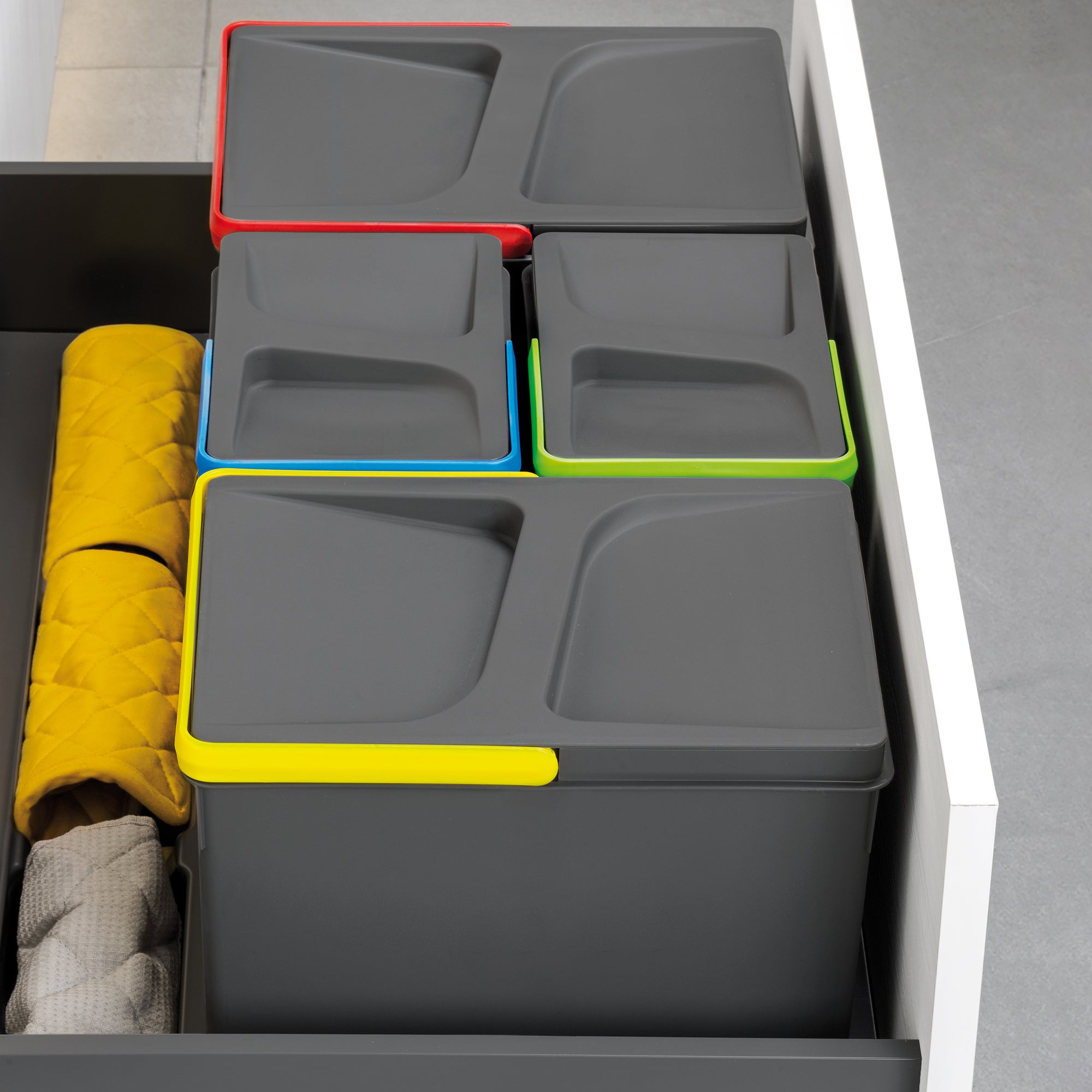 4 pezzi Armadio da cucina per porta, contenitore per rifiuti da appendere, contenitore per rifiuti da cucina, contenitore per rifiuti da appendere