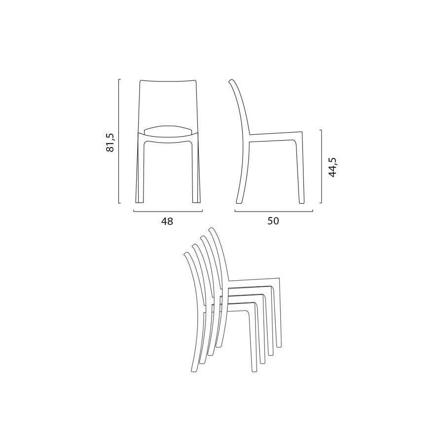 SEDIA IN POLICARBONATO B-SIDE - GRANDSOLEIL Colore: Trasparente - 2