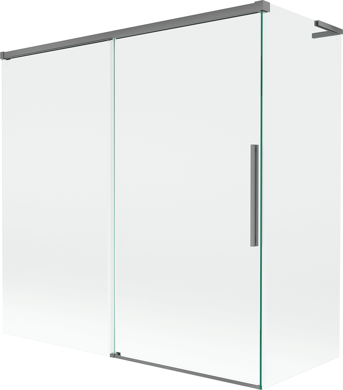 Mexen Rox L parawan nawannowy 2-skrzydłowy rozsuwany 160 + 80 x 150 cm, transparent, gun metal - 8C9L-160-080-95-00