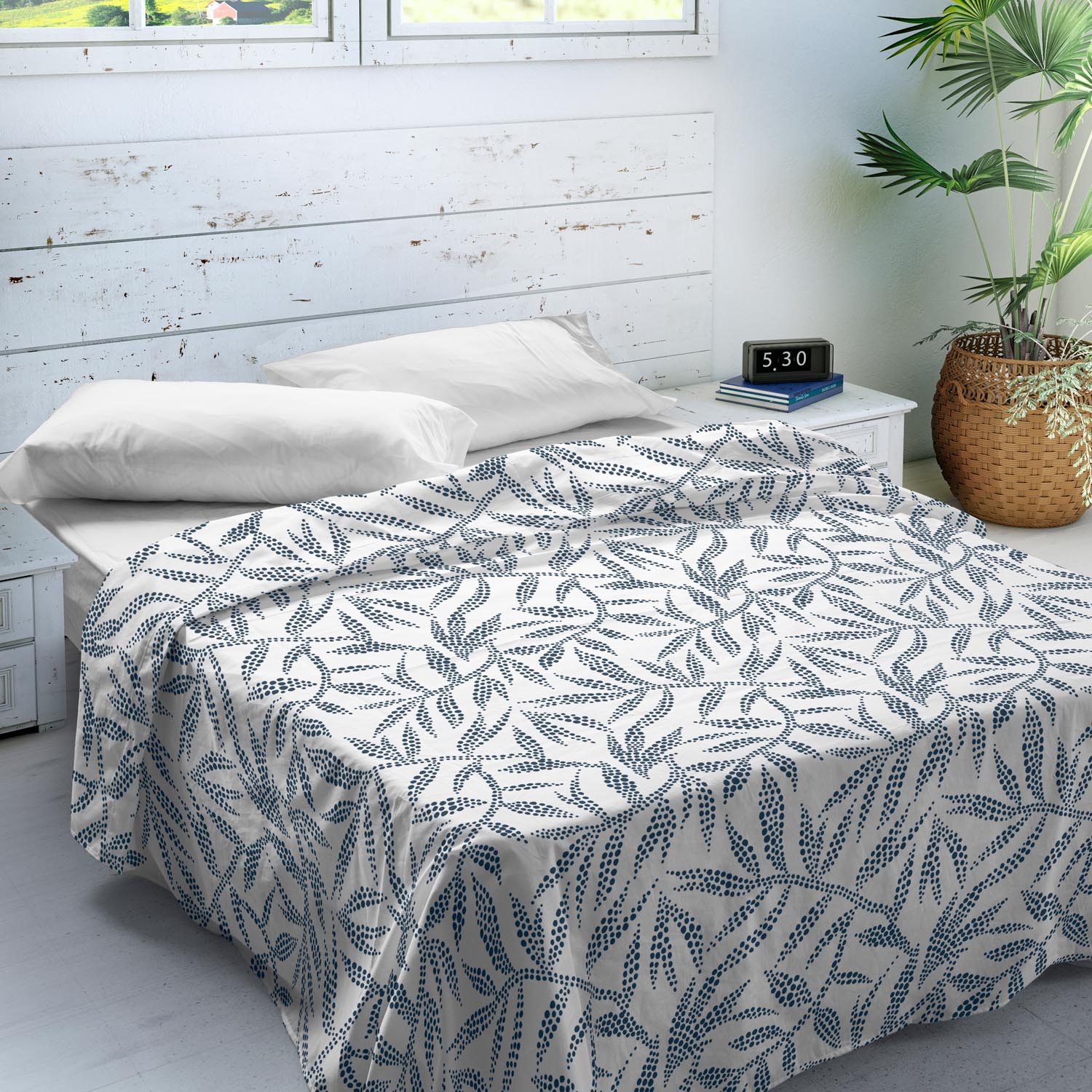 Italian Bed Linen Completo Letto, Microfibra, Acquerello, Matrimoniale, 3 unità