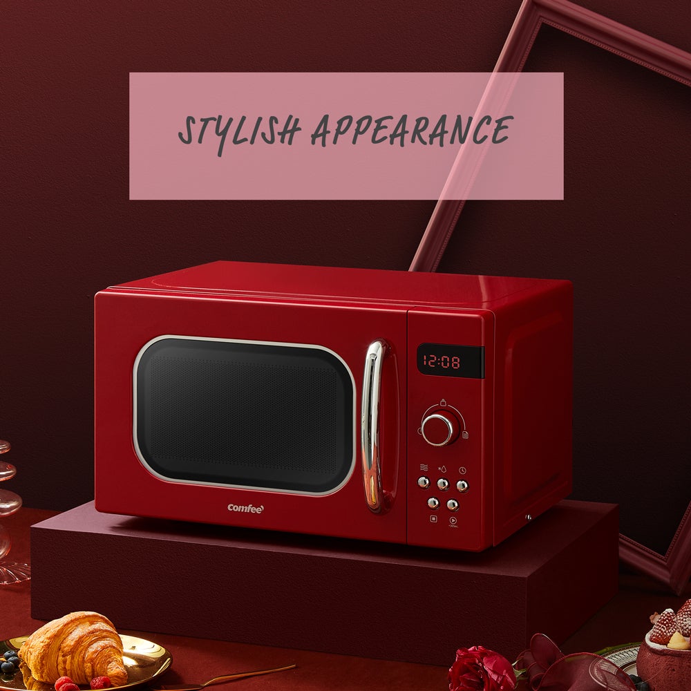 Micro-ondes rétro de 20L - COMFEE CMSRO 20 di rd - 800W - Rouge - 11
