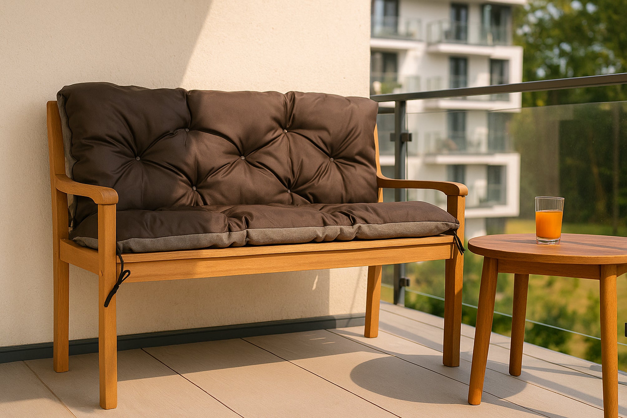 Coussin pour banc de jardin 150x50x40cm, coussin de jardin Marron, coussin de banc de jardin, coussin de balançoire, coussin de banc extérieur - 4