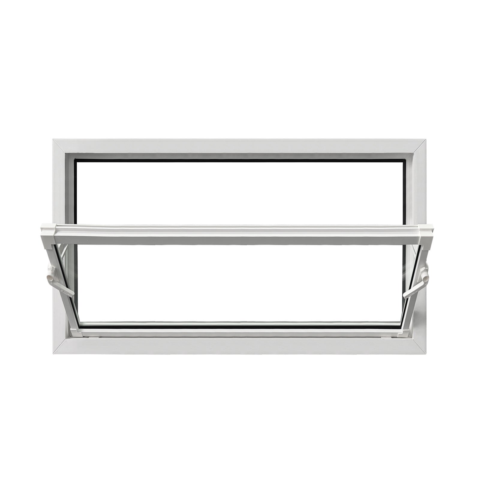 Ventana de sótano de pvc blanca 100 x 50 cm (1000 x 500 mm), para sótano, con acristalamiento simple, ventana abatible