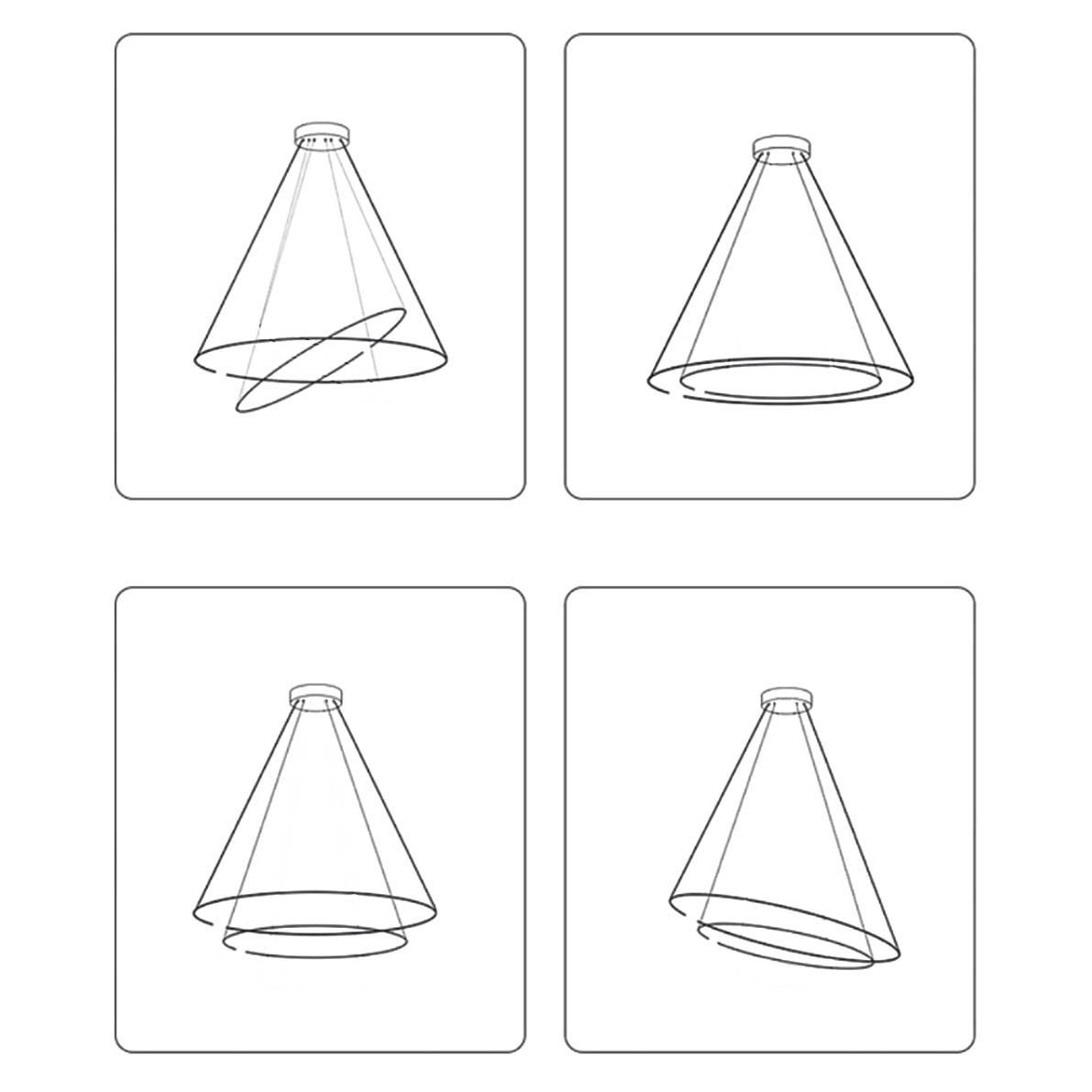 Żyrandol LED Lynx 64W 40-60cm IP20 3000-6500K regulowana barwa z pilotem złoty MasterLED - 7