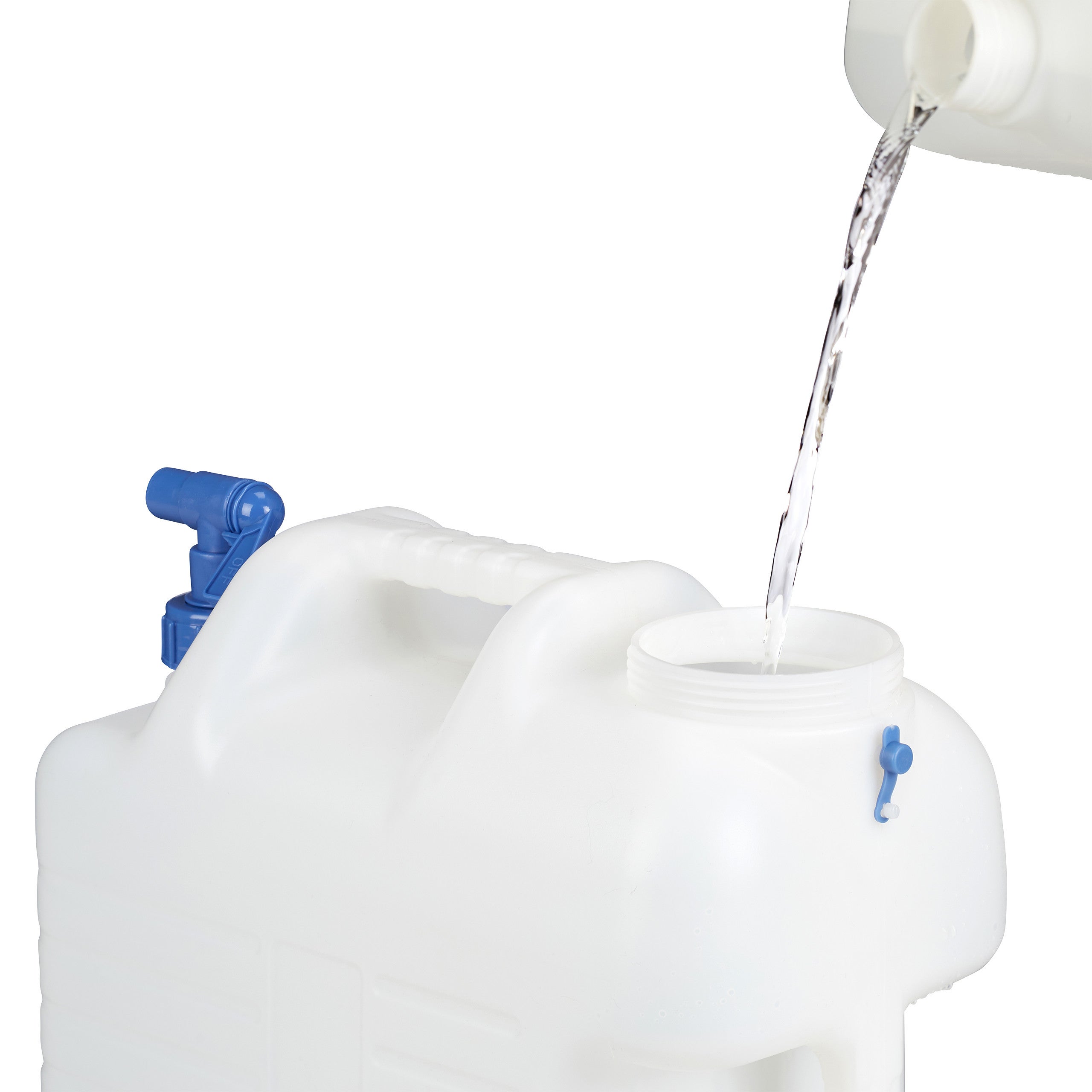 Jerrycan jerricane bidon d’eau réservoir 25 L robinet bouchon sans BPA camping voiture festival, blanc, Relaxdays - 6