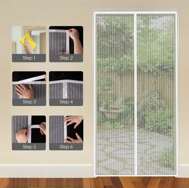 Moustiquaire Porte d'Entrée 80x210cm Fermeture Magnétique Maille Ultra Fine Moustiquaire Porte d'Intérieur Rideau Anti Mouche avec Bande Adhésive | Leroy Merlin