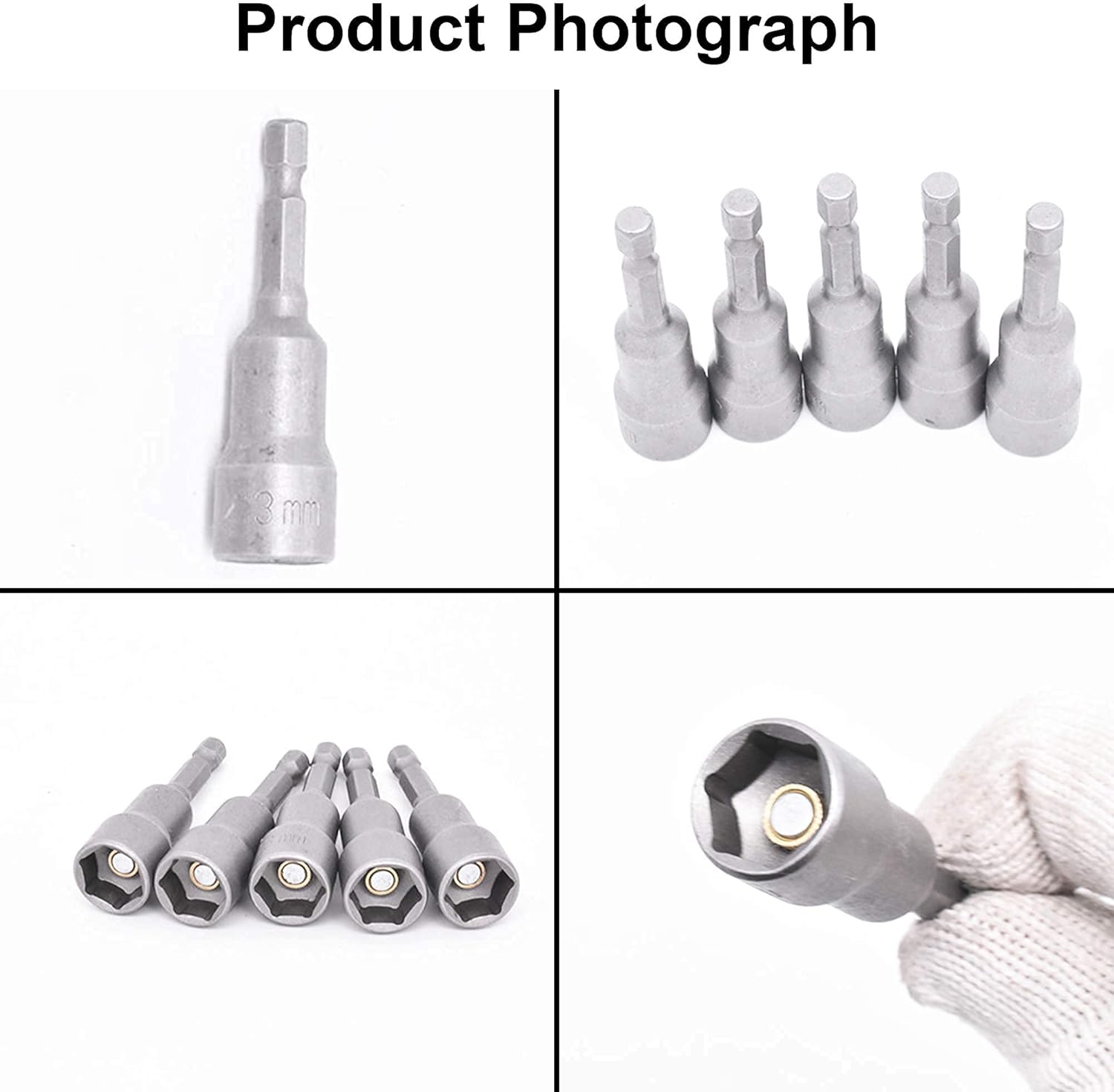 10 Pièces Douille Visseuse 6-19mm - Adaptateur Embout, Hexagonal Pour Tournevis à Écrou de pour Perceuse à Main, Tournevis Électrique, Clé à Douille - 5