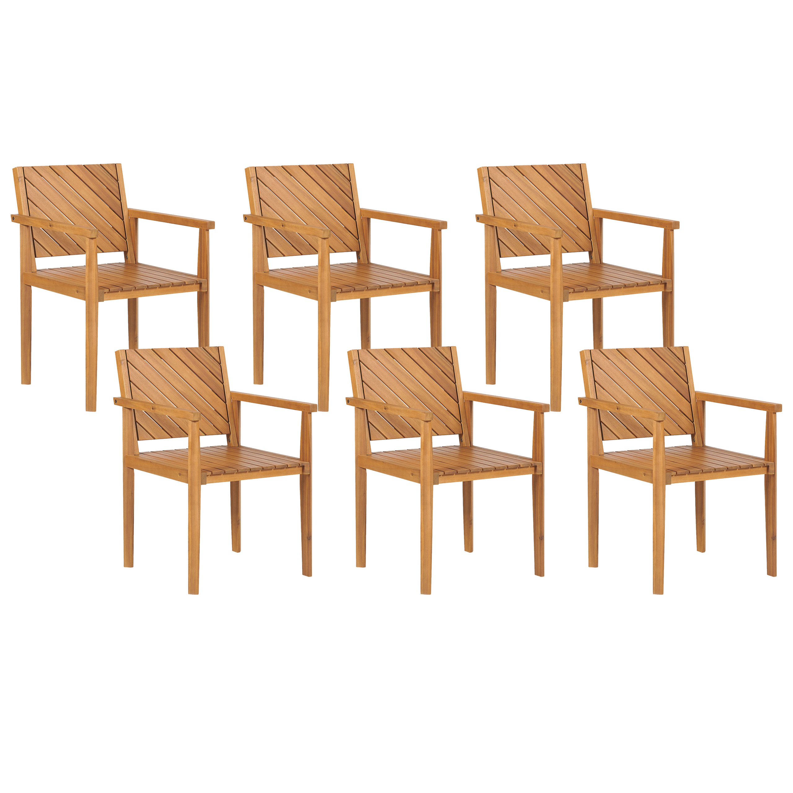Set de 6 scaune de grădină BARATTI Lemn de acacia Maro 6buc
