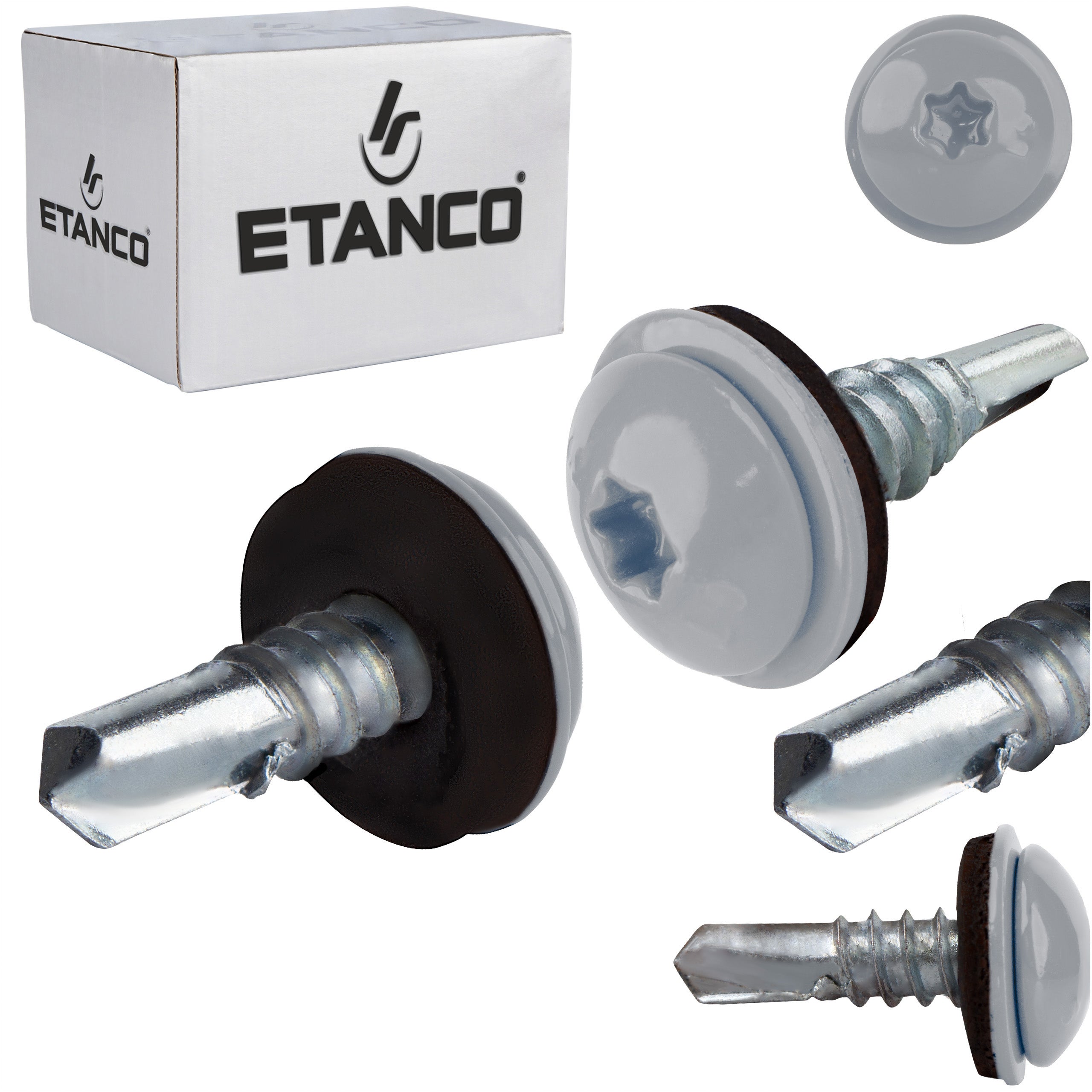 Wkręty samowiercące do metalu Etanco GT5 PH 5,5x19 mm RAL 9006 250szt