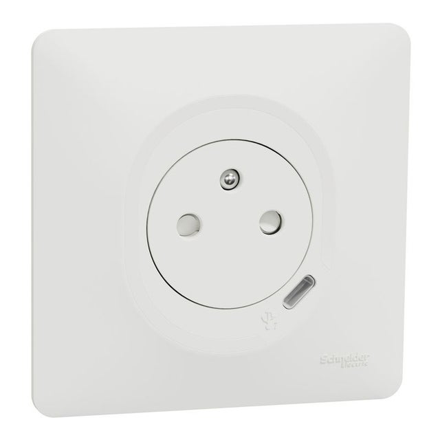 Prise USB Double Schneider Electric Unica Déco Aluminium - Mécanisme Neuf