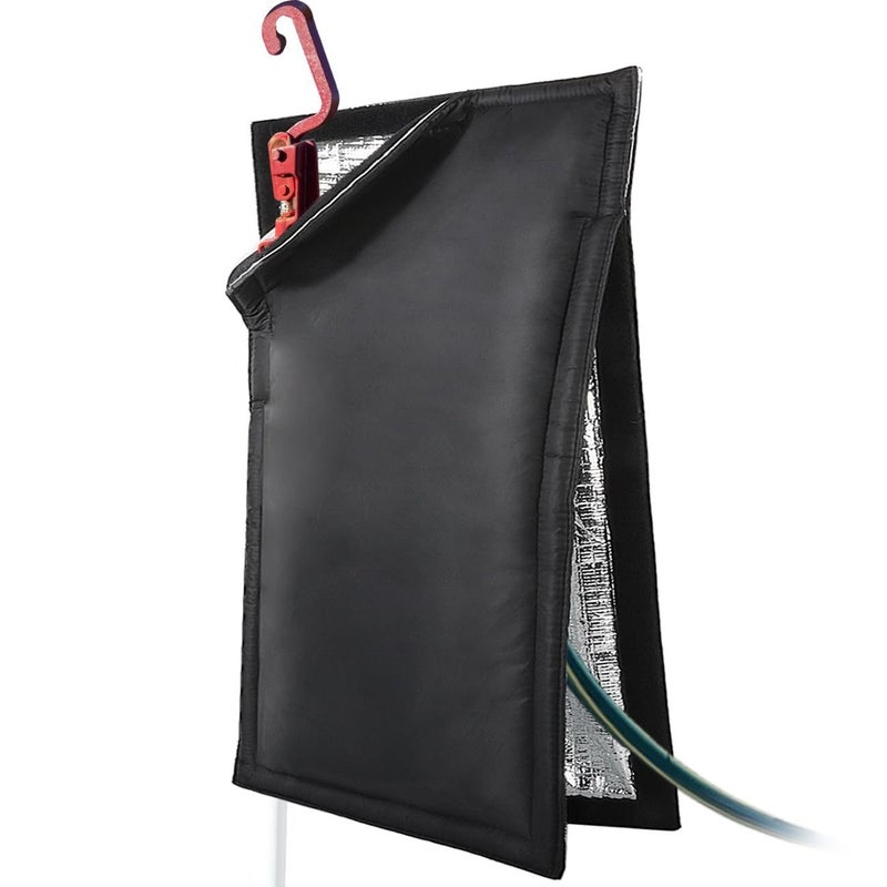 Osłona ochronna na krany zewnętrzne – z izolacją i zabezpieczeniem przed mrozem – kompatybilna z kranami zewnętrznymi o wymiarach 63,5 x 34,5 cm