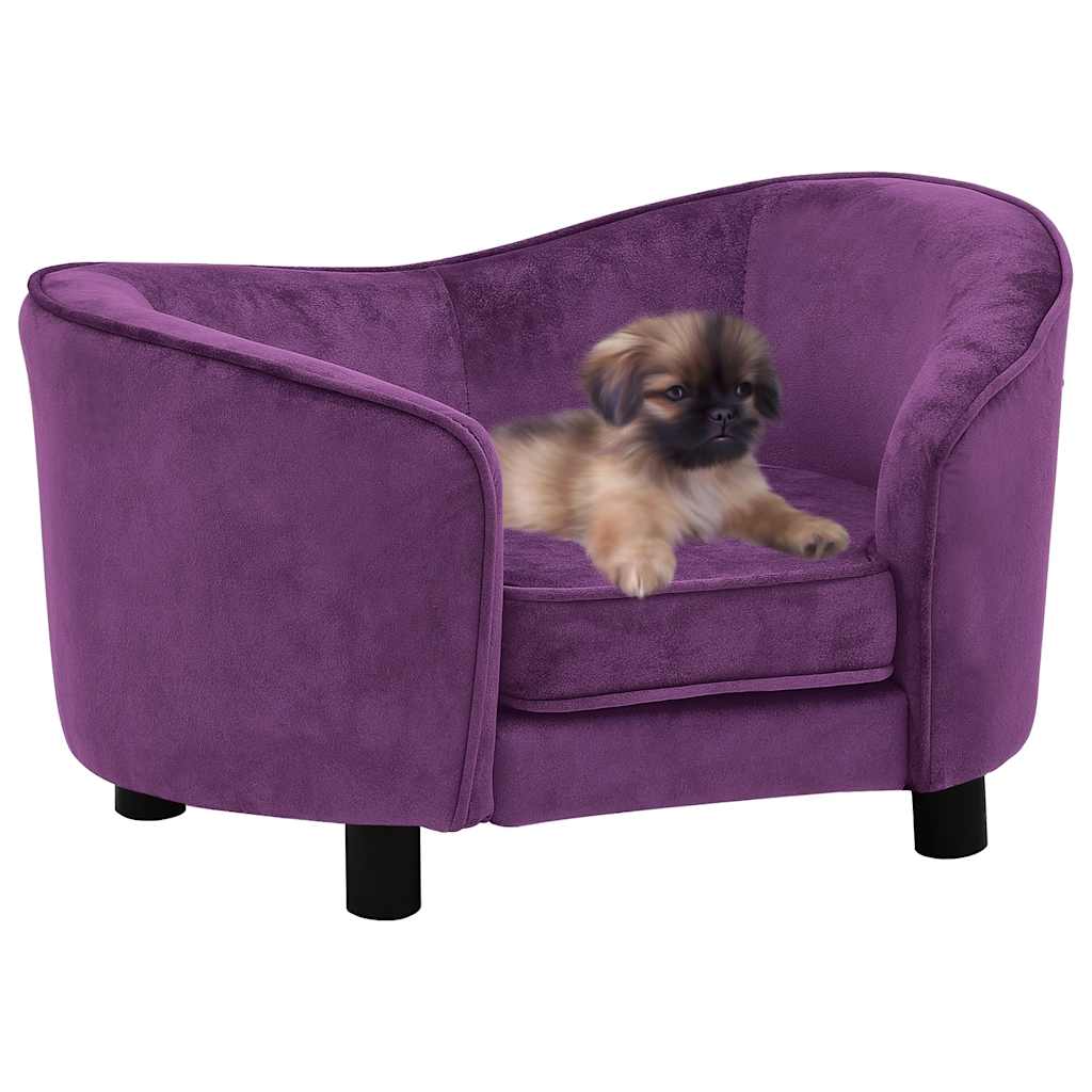 Sofa dla psa, burgundowa, 69x49x40 cm, pluszowa vidaXL