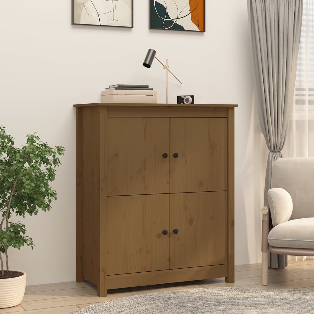 vidaXL Credenza ambra 120x35x80 cm in Legno Massello di Pino