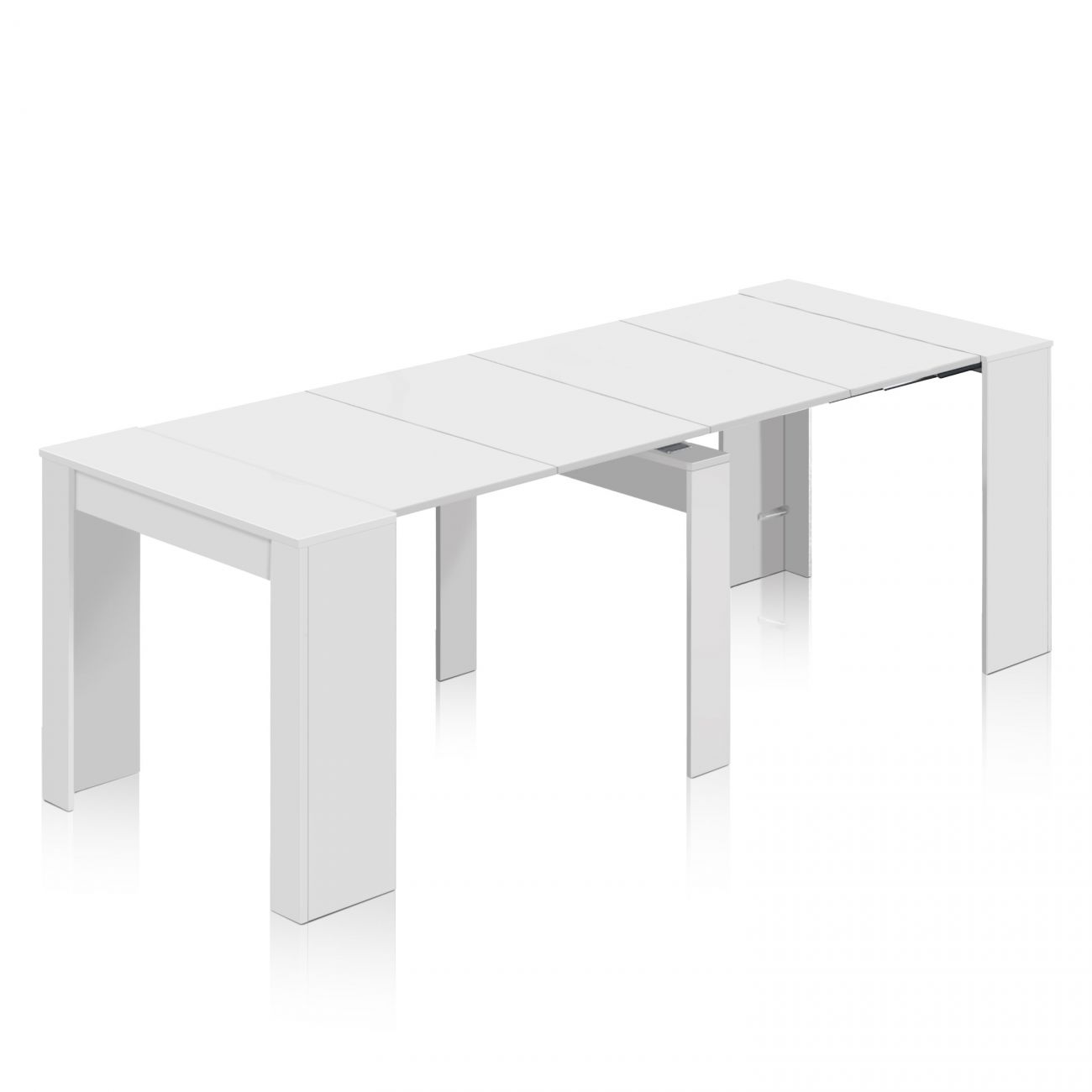 Table à manger LENA extensible L51/237cm - Blanc - 9