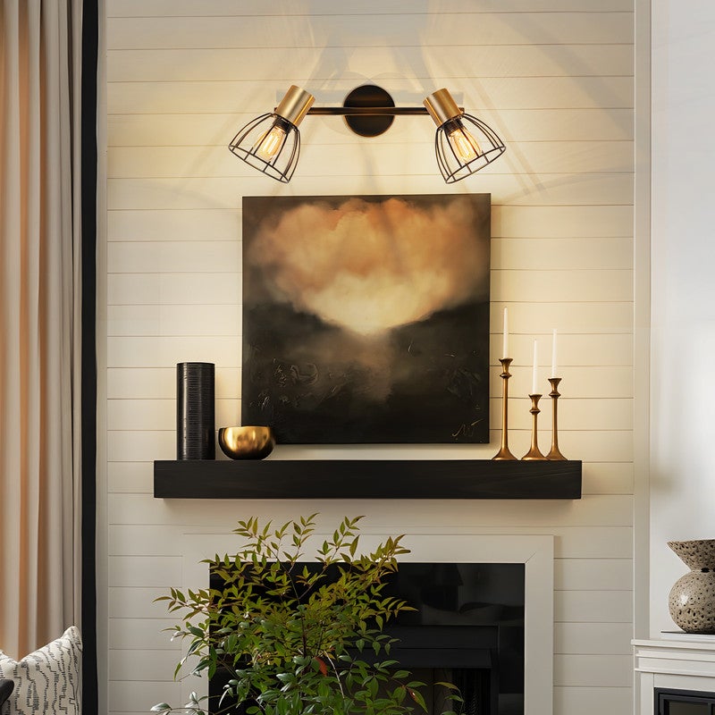 Kinkiet wewnętrzny Nettlife, lampa ścienna w stylu vintage, gniazdo E14, czarny, obrotowy o 350°, metalowy, z 2 żarówkami (żarówki nie są dołączone) - 6