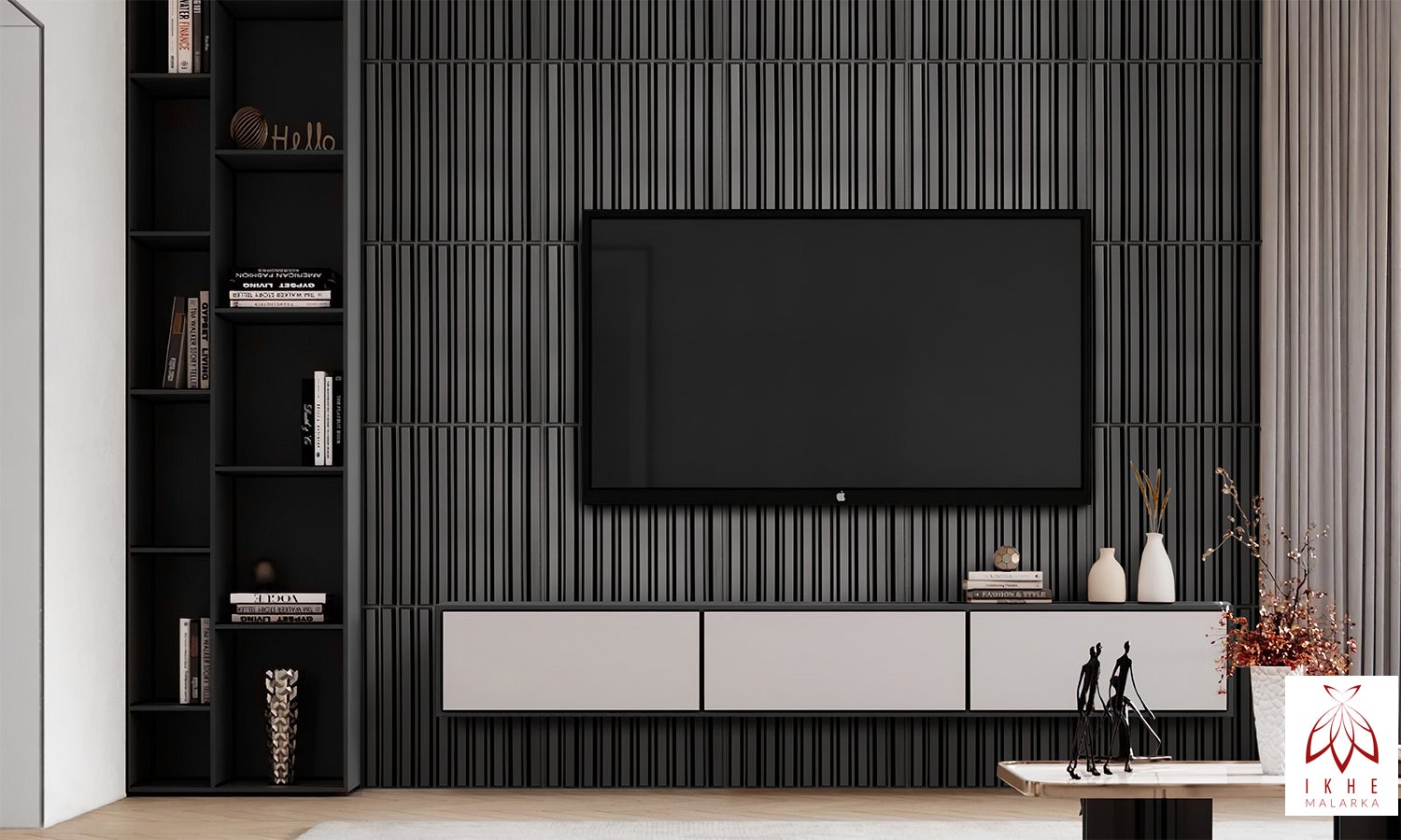 12 Plaques Murales 3D en PVC – 3 m² – Effet Slats Black – Panneaux Décoratifs pour Murs et Plafonds – Idéal Salle de Jeu / Intérieur - 5