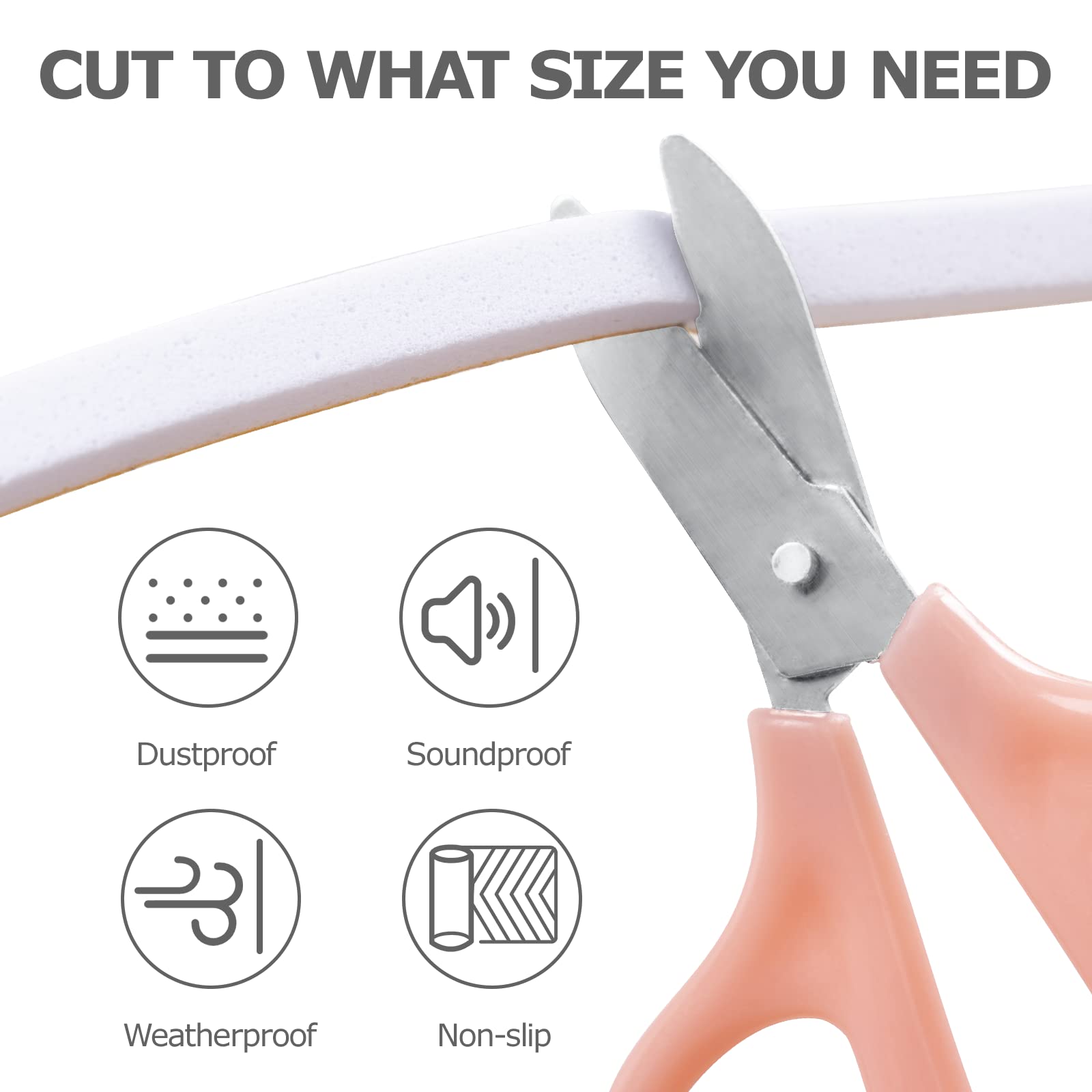 Guarnizione Isolante Per Porte, Striscia Di Tenuta In Gomma 6 Mm Larghezza X 15 Mm Altezza Schiuma Adesiva Guarnizione Per Finestre Antiurto Antifreddo Antiurto 5 M X 3 Rotoli 85558613