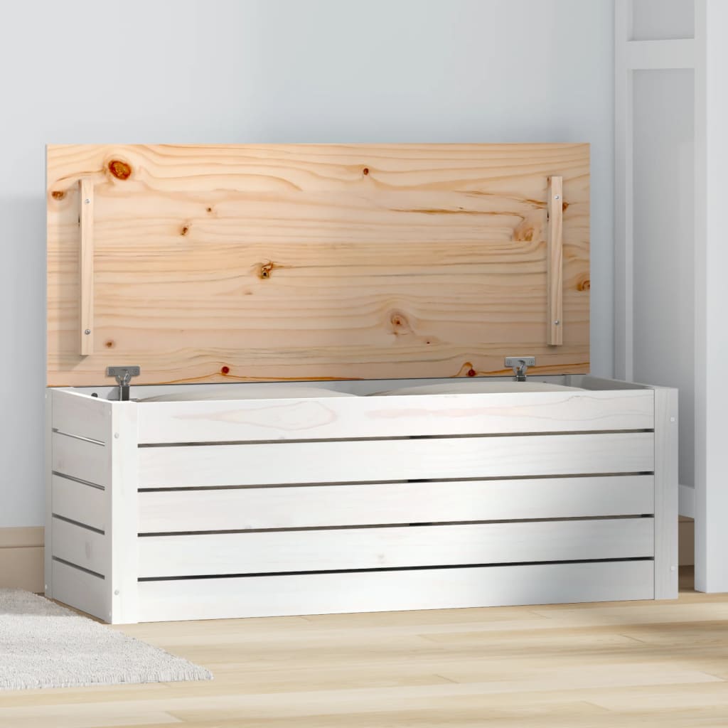 Cassapanca Legno Pino Iiaky 89cm - Contenitore Esterno Impermeabile Per Giardino