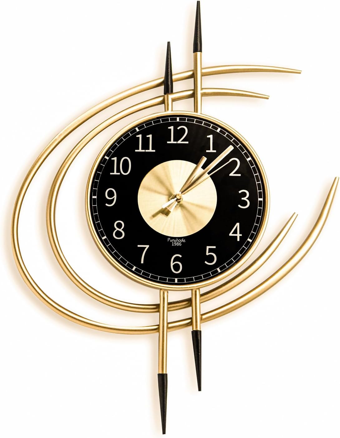 Reloj de pared moderno y silencioso, diseño moderno xxl dorado, 54 cm, reloj de pared gigante sin tictac, reloj de pared de metal para sala de estar.