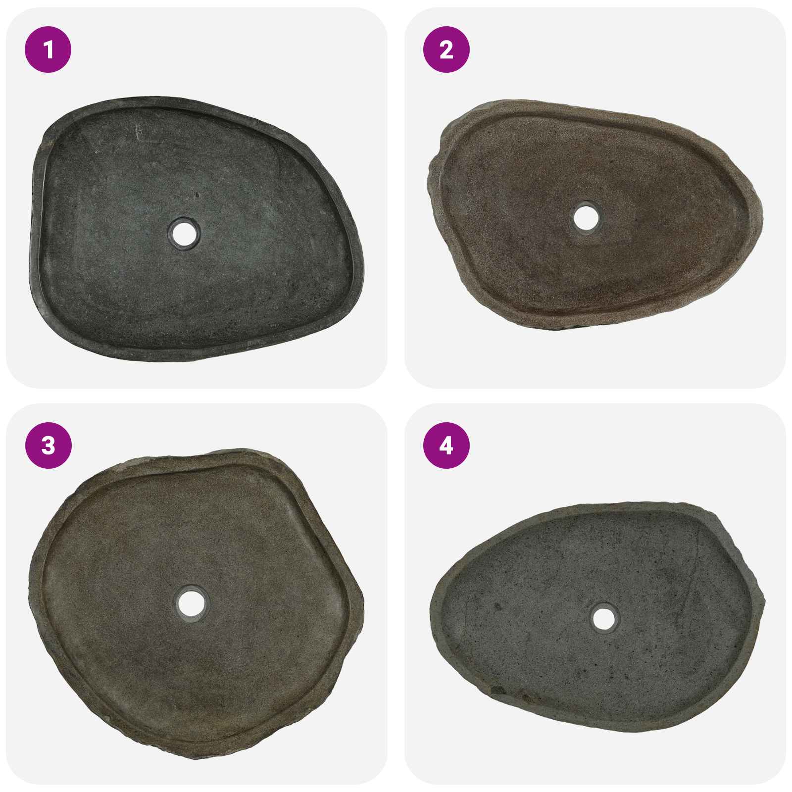 Umywalka Szary (55-65) x (40-50) x 6 cm Kamień rzeczny - 8