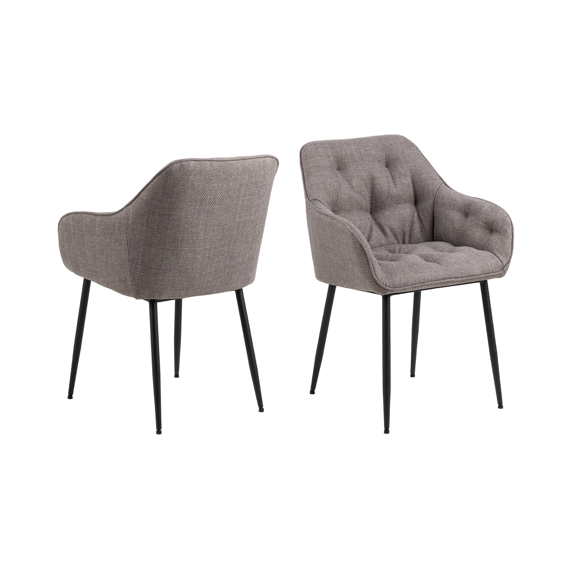 Brooke krzesło stołowe z podłokietnikami brązowy.