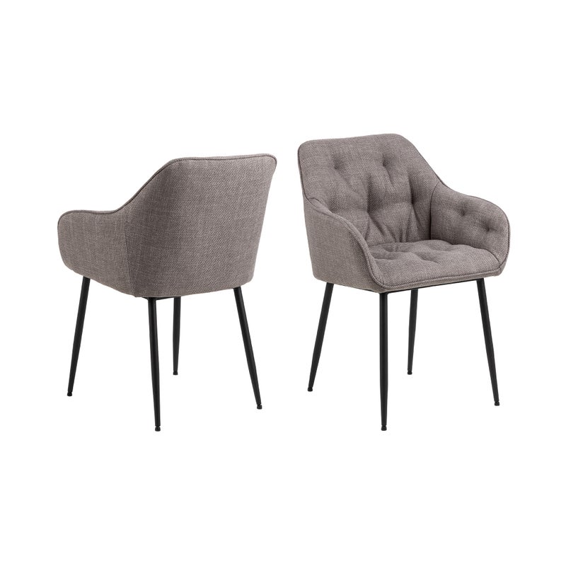 Brooke krzesło stołowe z podłokietnikami brązowy.