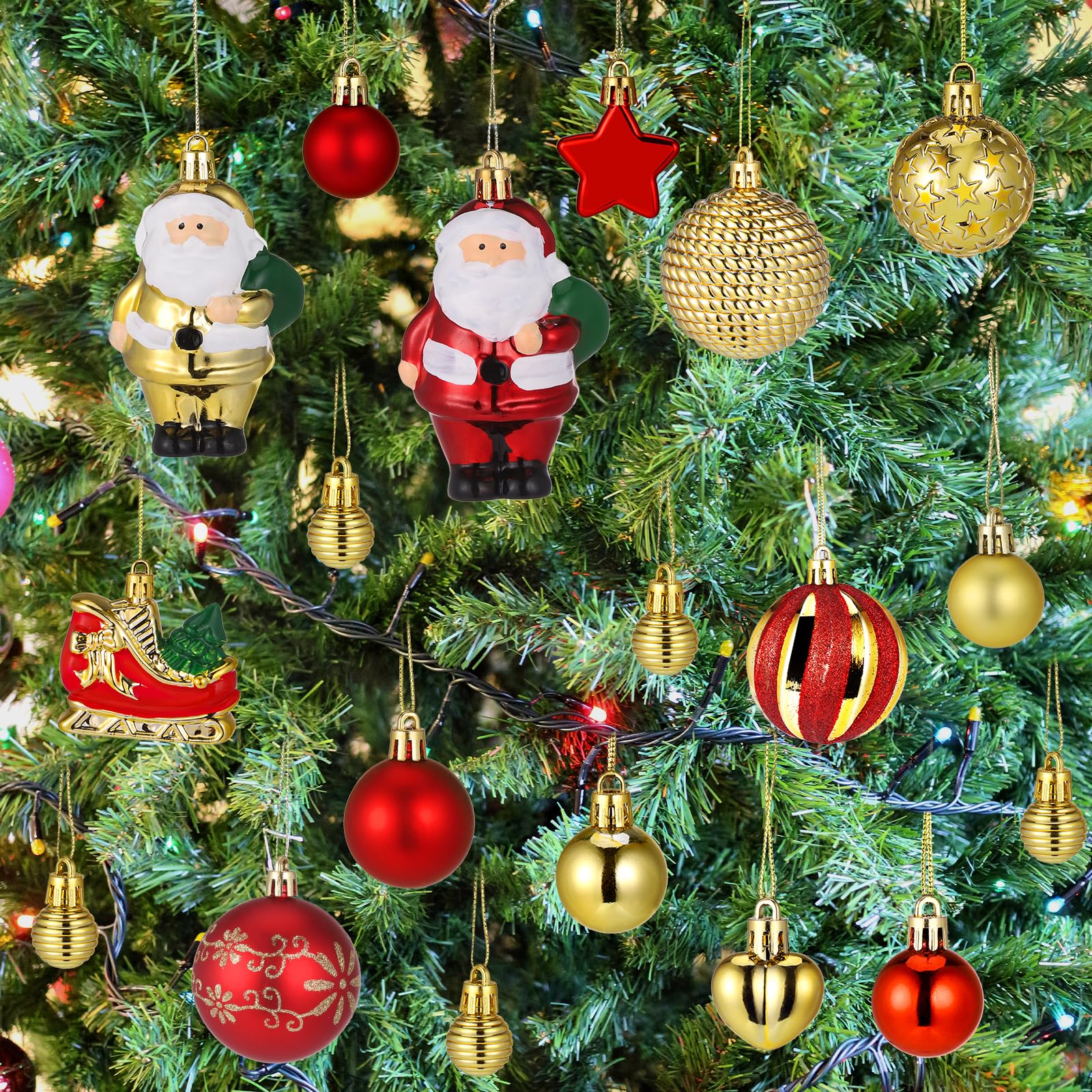 Adorno navideño colgante esférico para árbol de Navidad, ideal para fiestas navideñas y bodas - 3