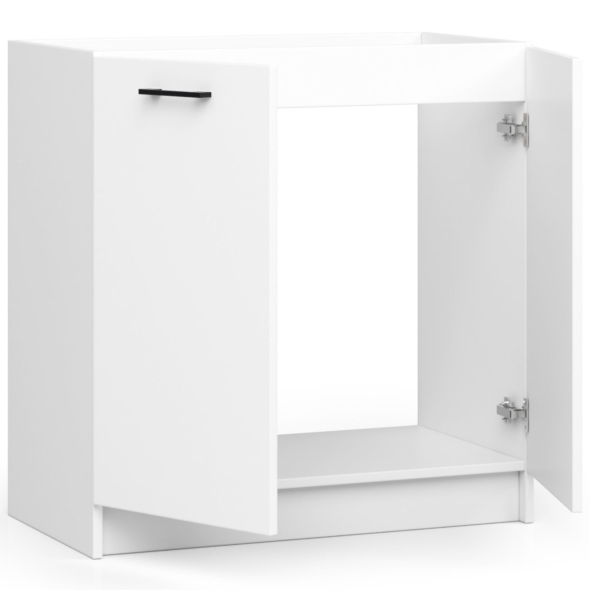 Meuble de cuisine bas / Meuble sous l'évier AKORD S80 pour évier OLIWIA modulable Blanc 80 cm 2 portes couleur Blanc 1 étagère 80x46x82 cm - 2