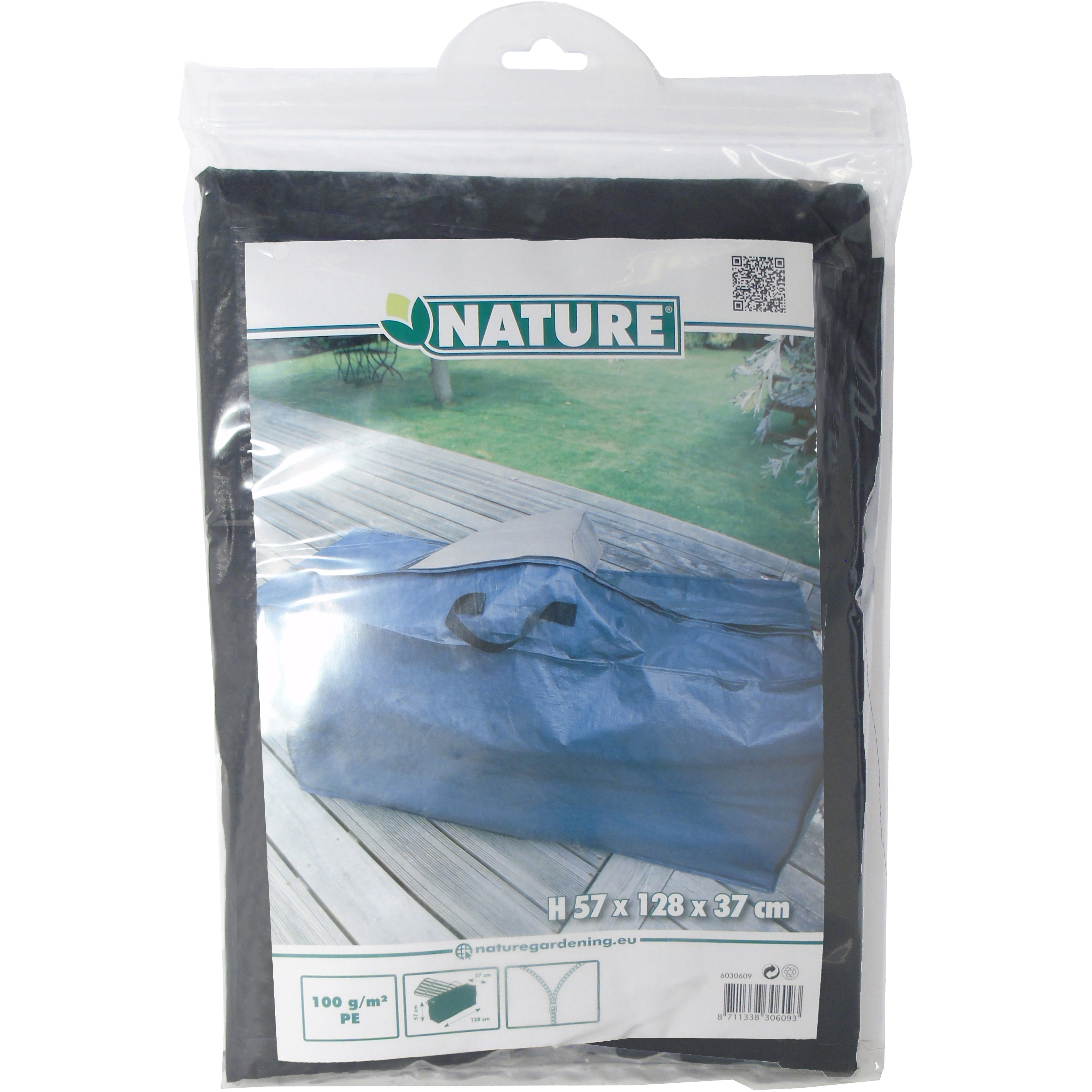 Housse de protection pour coussins d'extérieur 128x57x37 cm Nature - 4
