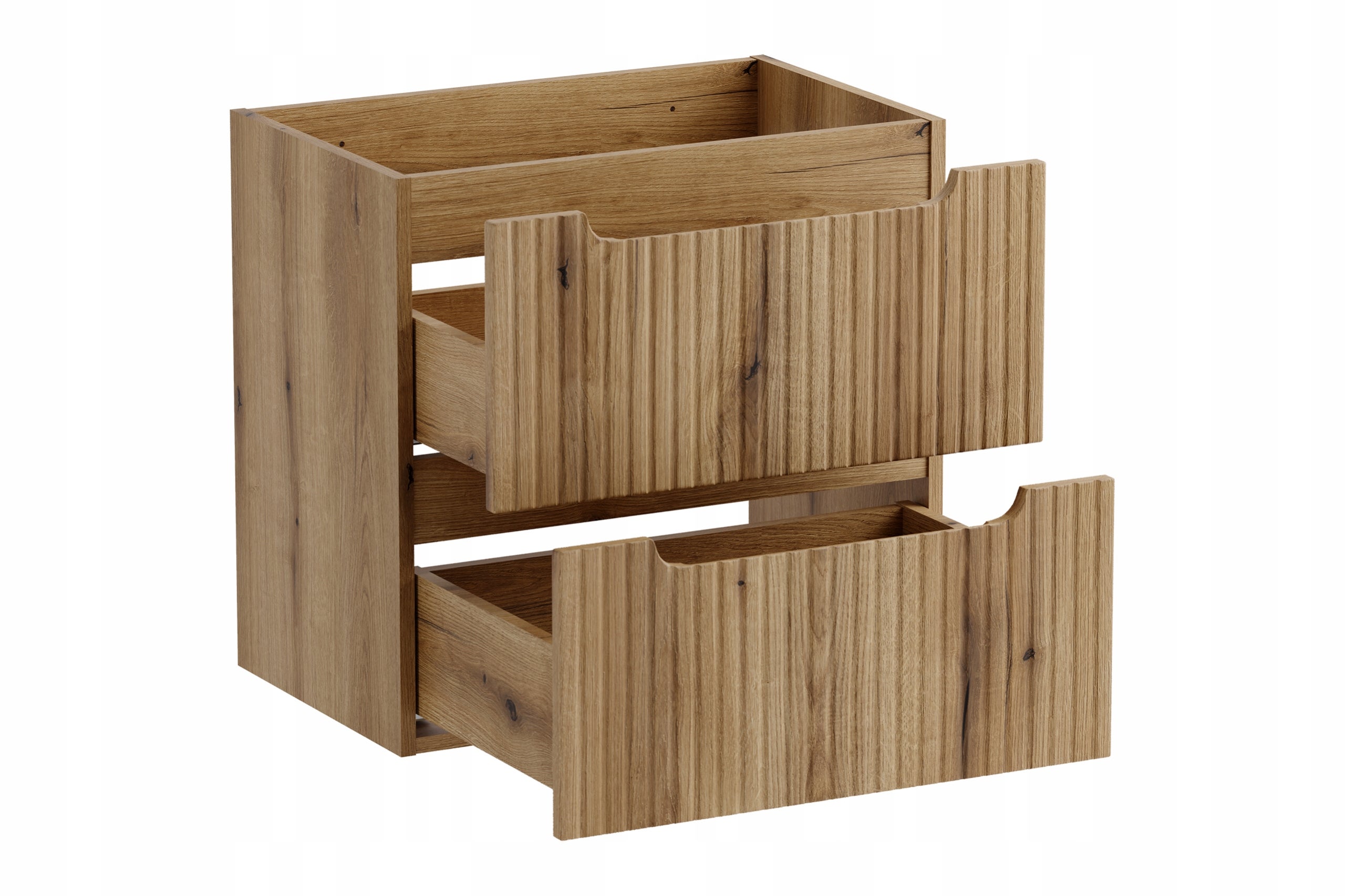 Szafka łazienkowa Nova Coast Evoke 60 cm dab 2 szuflady ryflowana - 3