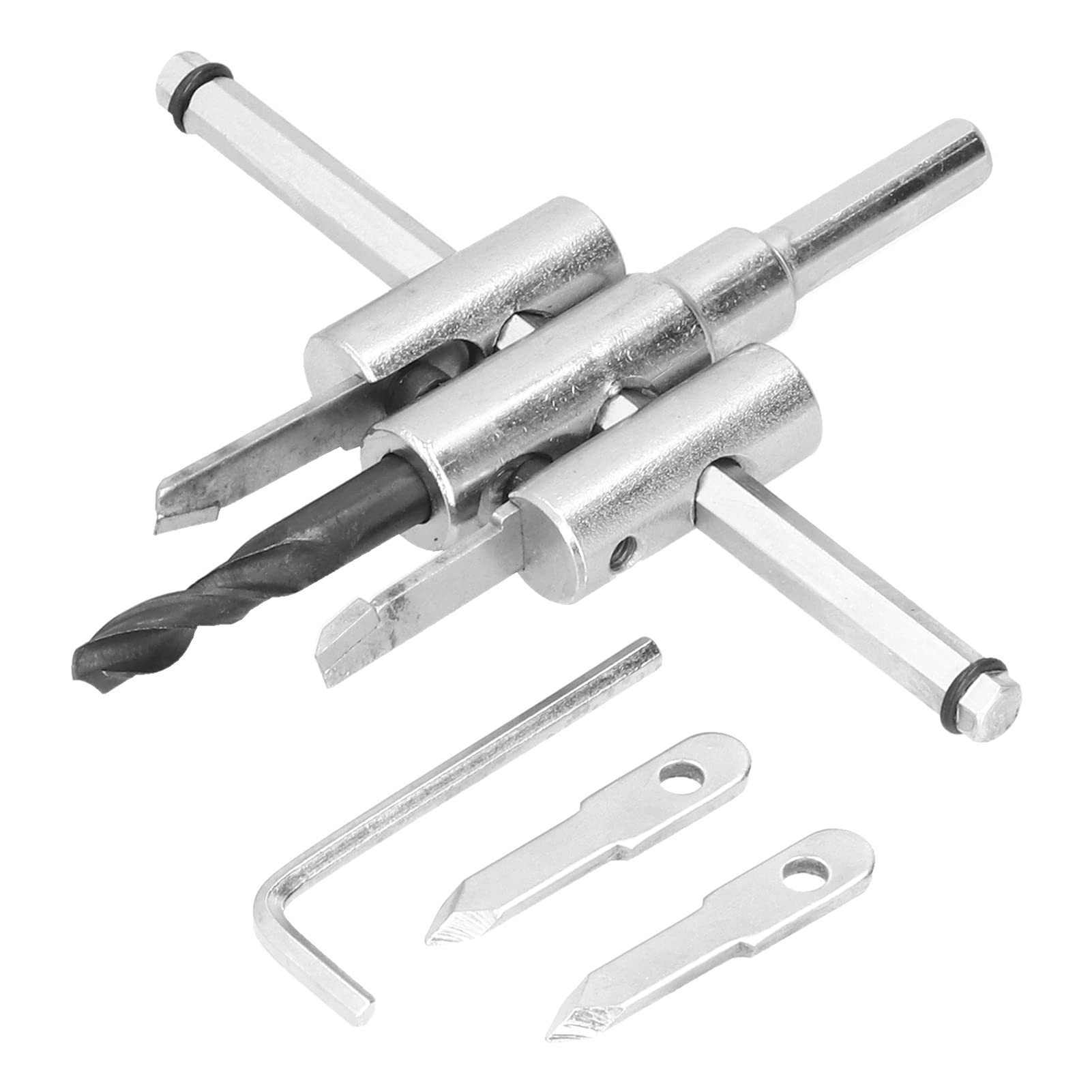 Kit de scie cloche circulaire réglable, foret à bois, coupe ronde, outils de bricolage pour le travail du bois (40-120 mm) - 6
