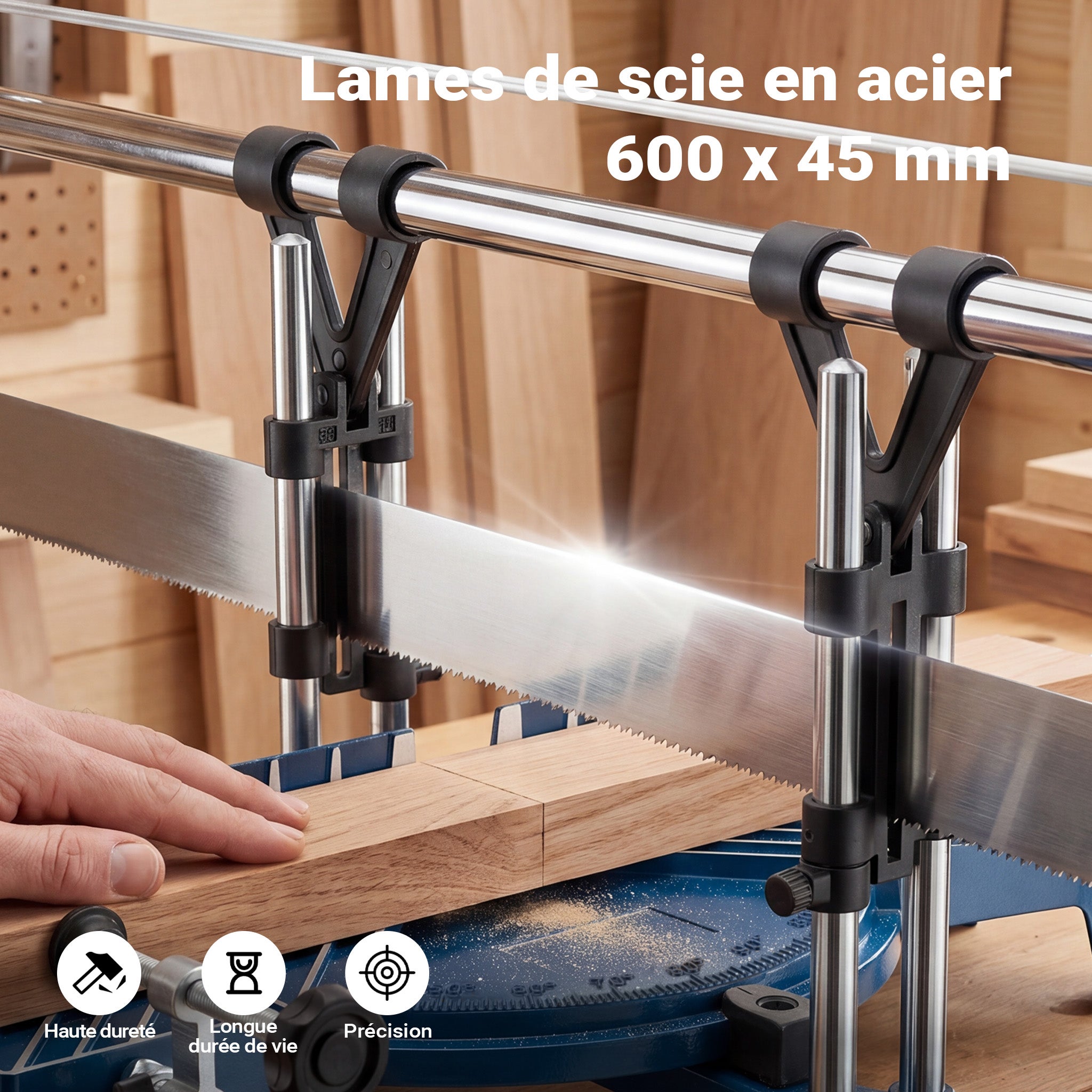 Sierra precisión tronzadora ingletadora angulo de mano 600 mm - 5