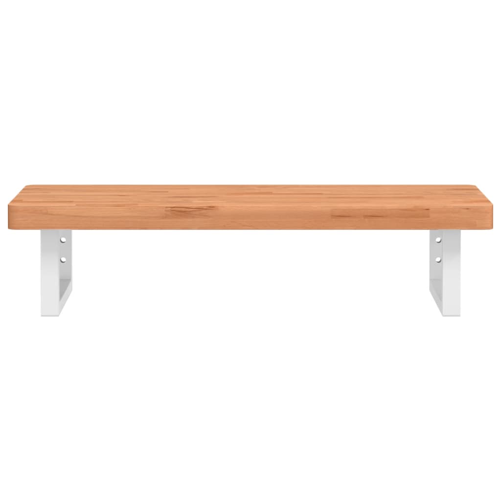 Maison Exclusive - Ripiano a Parete per Lavabo in Acciaio e Massello di Faggio - 4