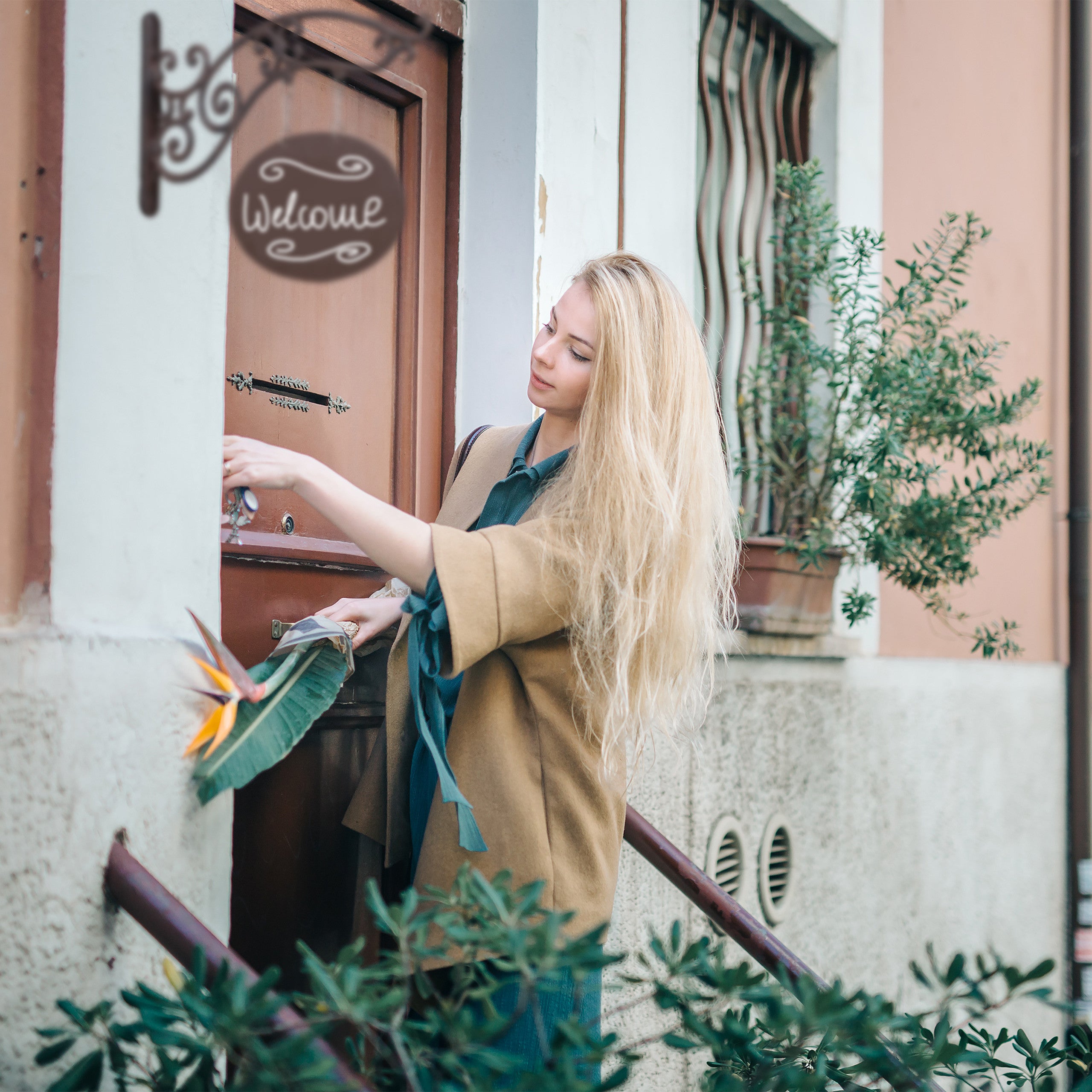 2x Insegna Negozio, Cartello a Bandiera dal Design Antico, da Scrivere, a Braccio, Ghisa, Bar & Attività, marrone - 5