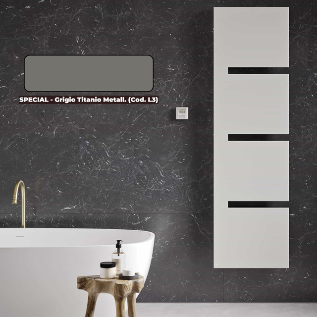 Radiateur sèche-serviettes design électrique 520W gris titanium ...