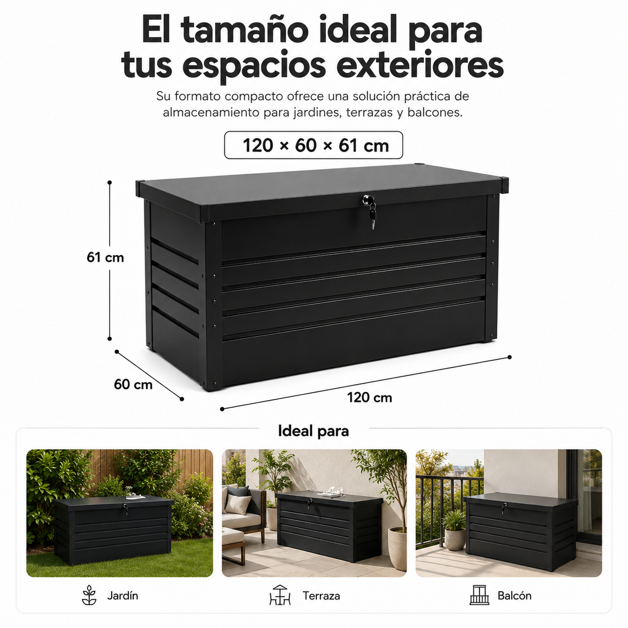 Arcón Metálico Exterior Con Tapa Hidráulica Y Cierre Con Llave - 6