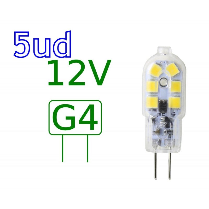 Żarówka LED G4 1,5W 12V chłodny biały 6000ºK Blister 5 szt.