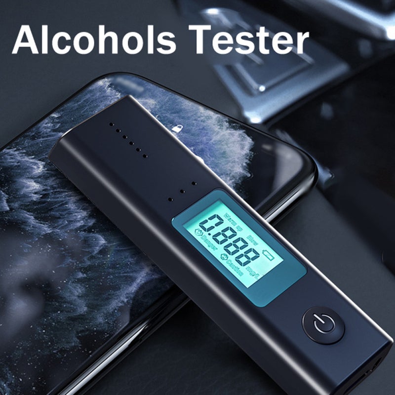 Alcoholímetro portátil con pantalla LCD de respuesta rápida. Ideal para uso personal, en casa o en fiestas. Pantalla tricolor y alerta sonora. - 2