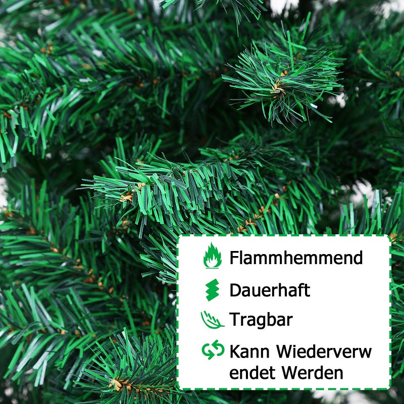 Árbol de Navidad, Árbol de Navidad Artificial para decoración navideña Material de PVC con Pata de Metal 180 cm Verde - 5